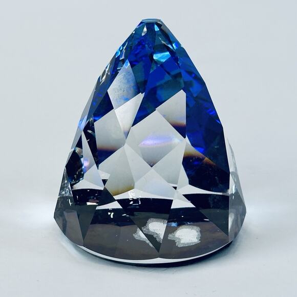 Swarovski Silver Crystal Berm Blue Art 7452 NR 060 Cone Paperweight Original Box - Picture 8 of 8
